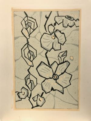 Christiana Sieben: Ranken (18 x 24 cm, Linoldruck auf Papier)