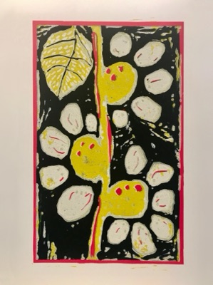 Christiana Sieben: Blossoms (16 x 24 cm, Linoldruck auf Papier)