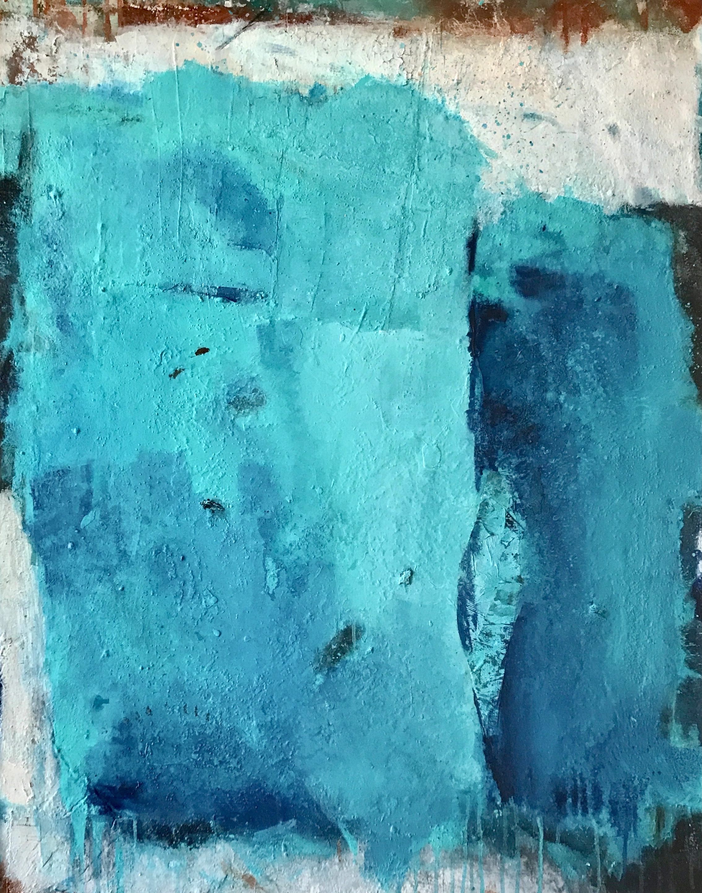 Christiana Sieben: Oceanblue (100 x 80 cm, Canvas, mixed media) 